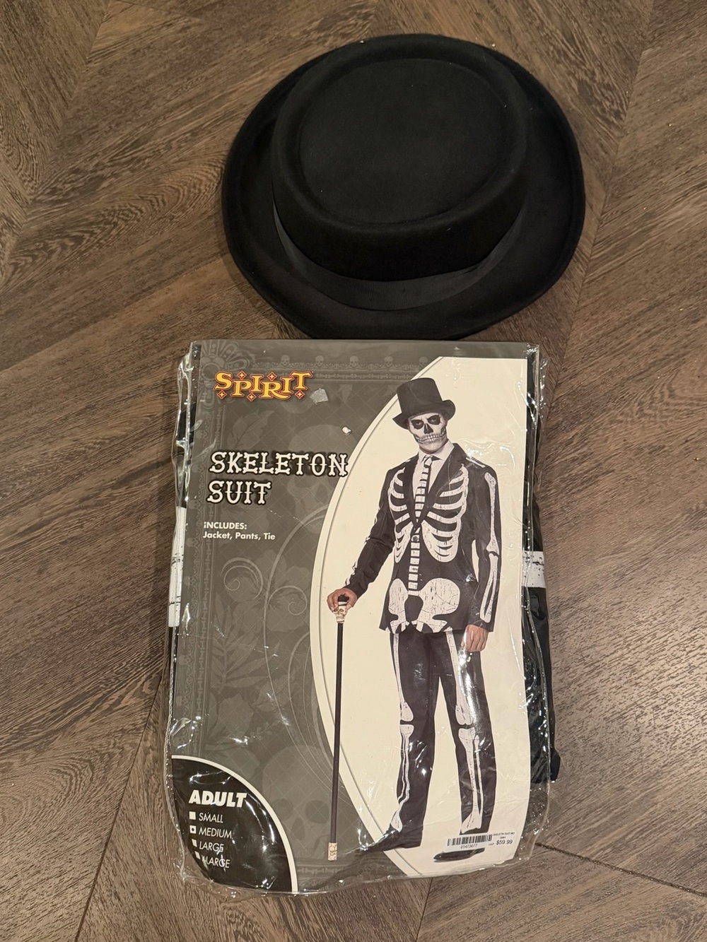 Men's Black Skeleton Suit Costume